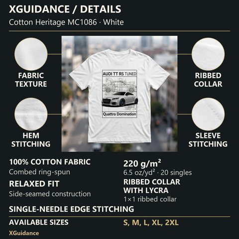 Audi TT RS Tuned Car Enthusiast Graphic T-Shirt – XGuidance – product details and sizing