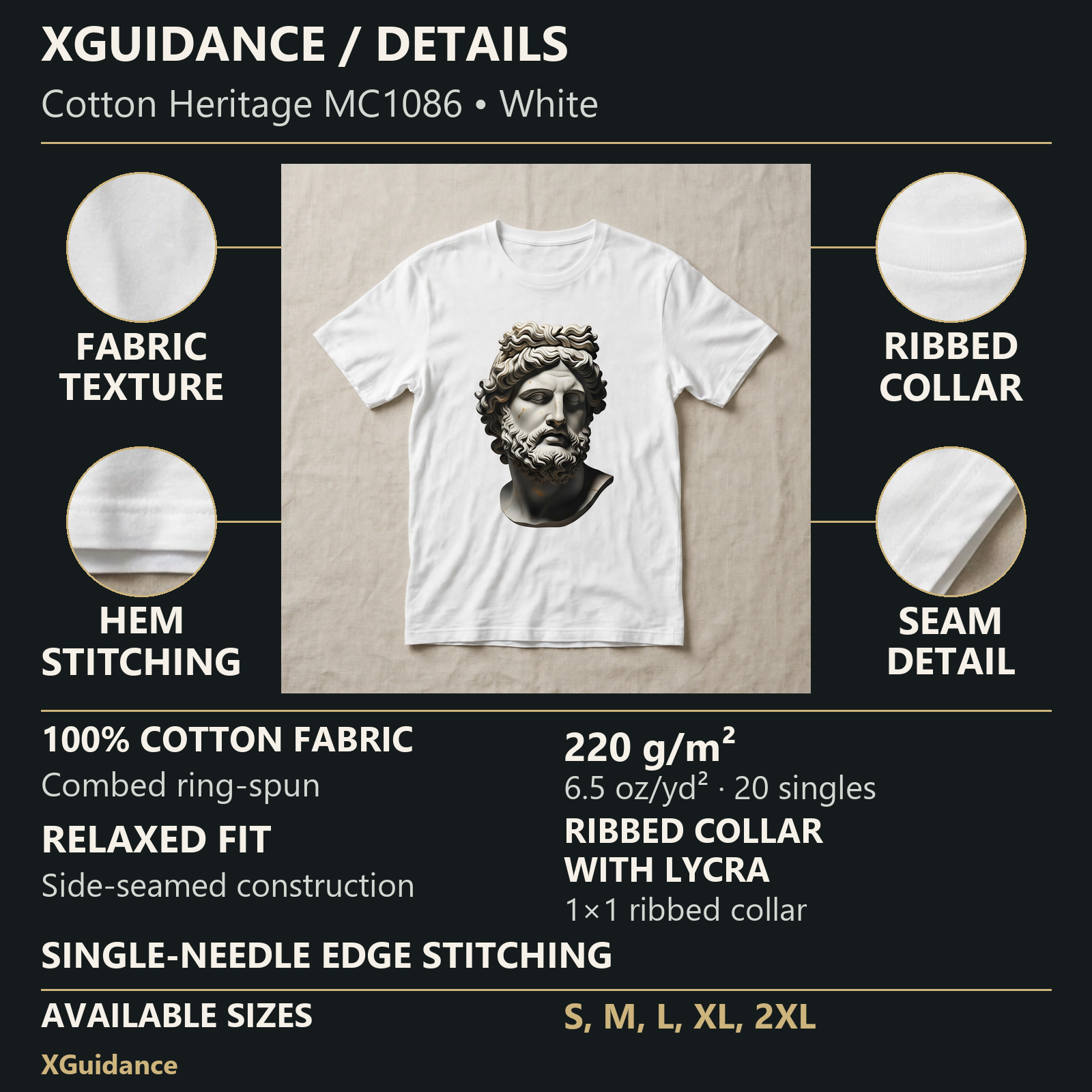 Bearded Sage Bust Greek Mythology Graphic T-Shirt – XGuidance – product details and sizing