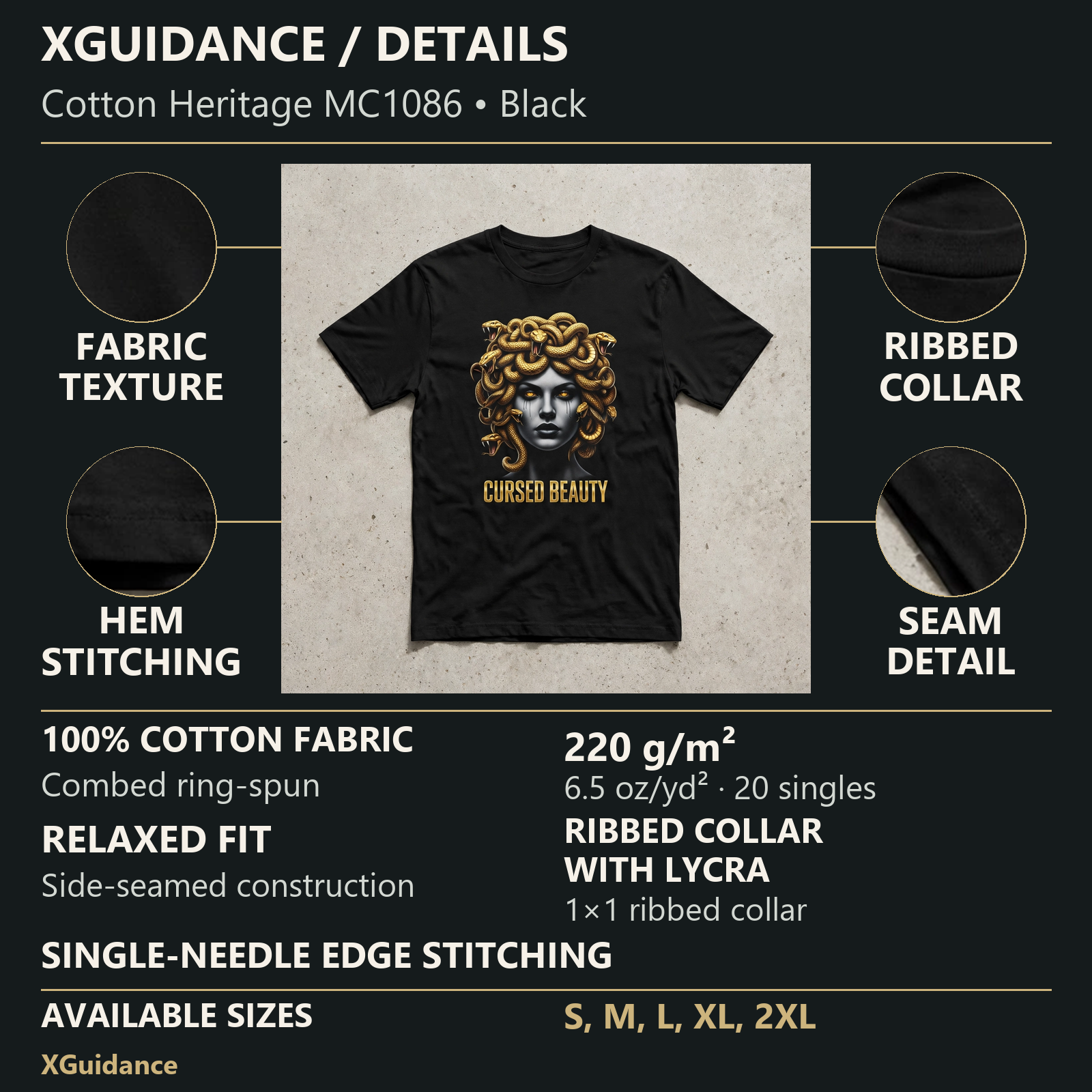 Cursed Beauty Greek Mythology Graphic T-Shirt – XGuidance – product details and sizing