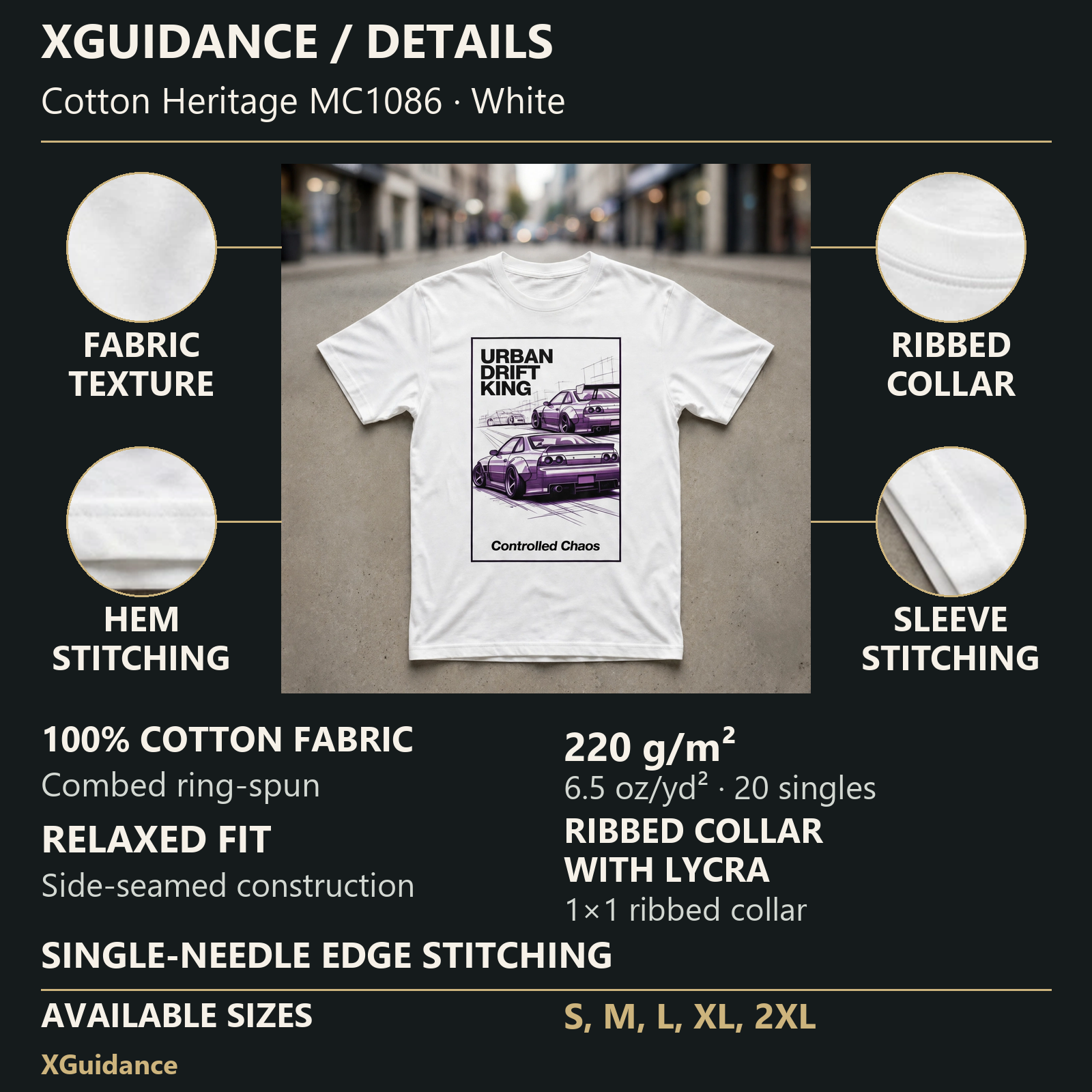 Urban Drift King Car Enthusiast Graphic T-Shirt – XGuidance – product details and sizing