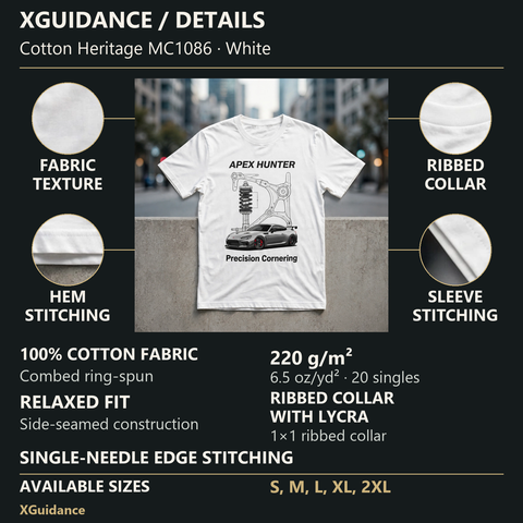 Apex Hunter Car Enthusiast Graphic T-Shirt – XGuidance – product details and sizing