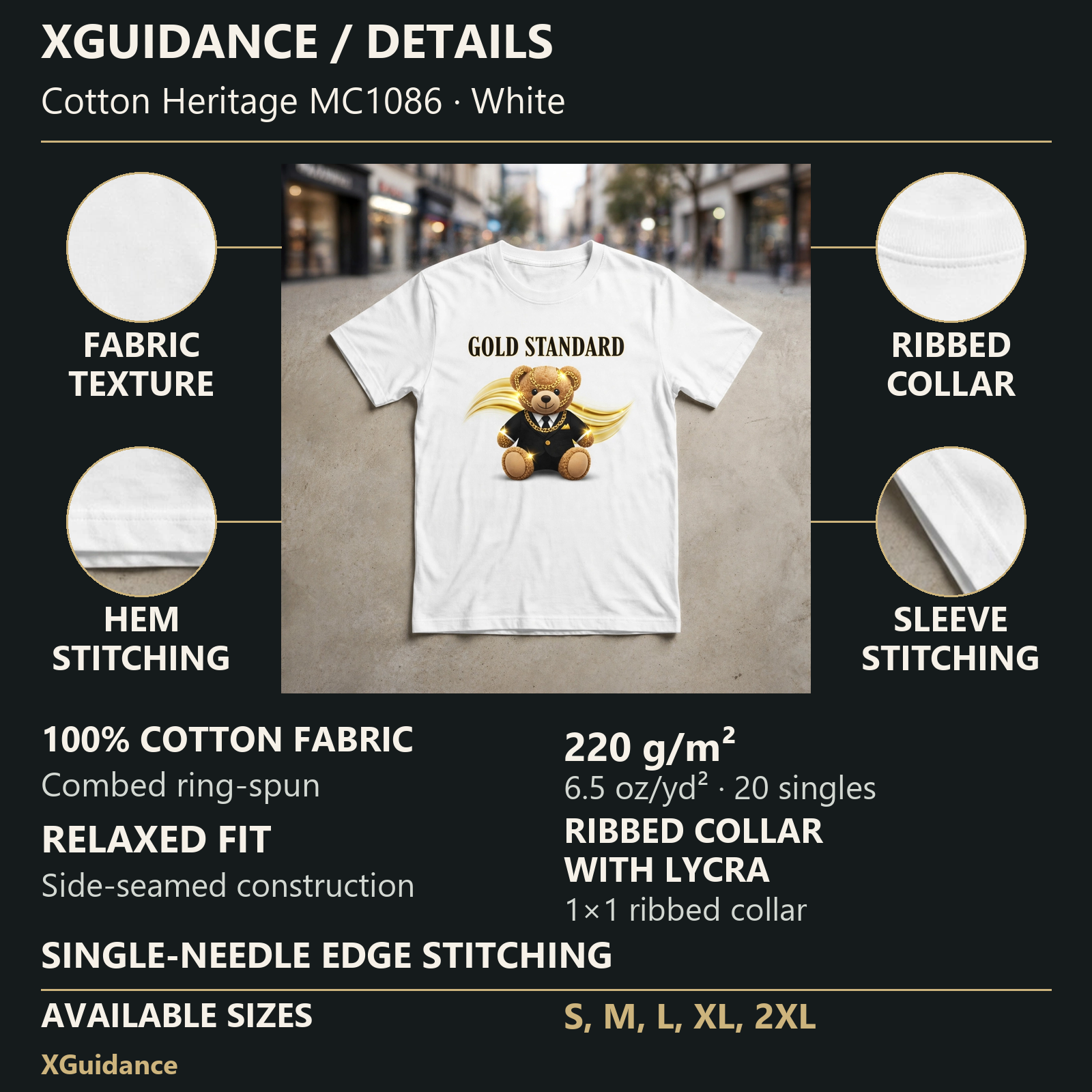 Gold Standard Money Mindset Graphic T-Shirt – XGuidance – product details and sizing