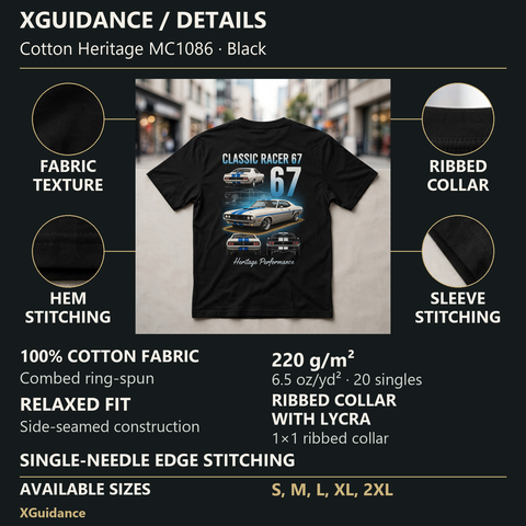 Classic Racer '67 Car Enthusiast Graphic T-Shirt – XGuidance – product details and sizing