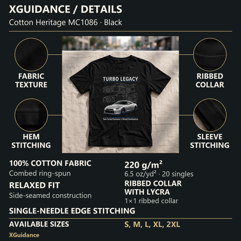 Turbo Legacy Car Enthusiast Graphic T-Shirt – XGuidance – product details and sizing