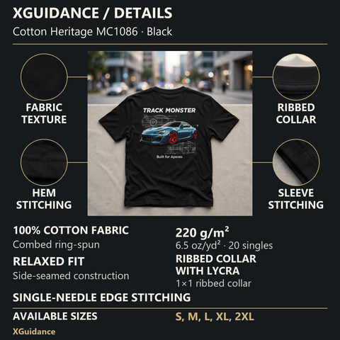Track Monster Car Enthusiast Graphic T-Shirt – XGuidance – product details and sizing