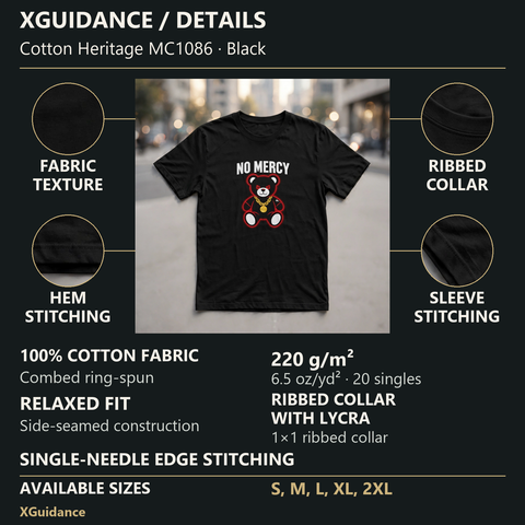 No Mercy Money Mindset Graphic T-Shirt – XGuidance – product details and sizing
