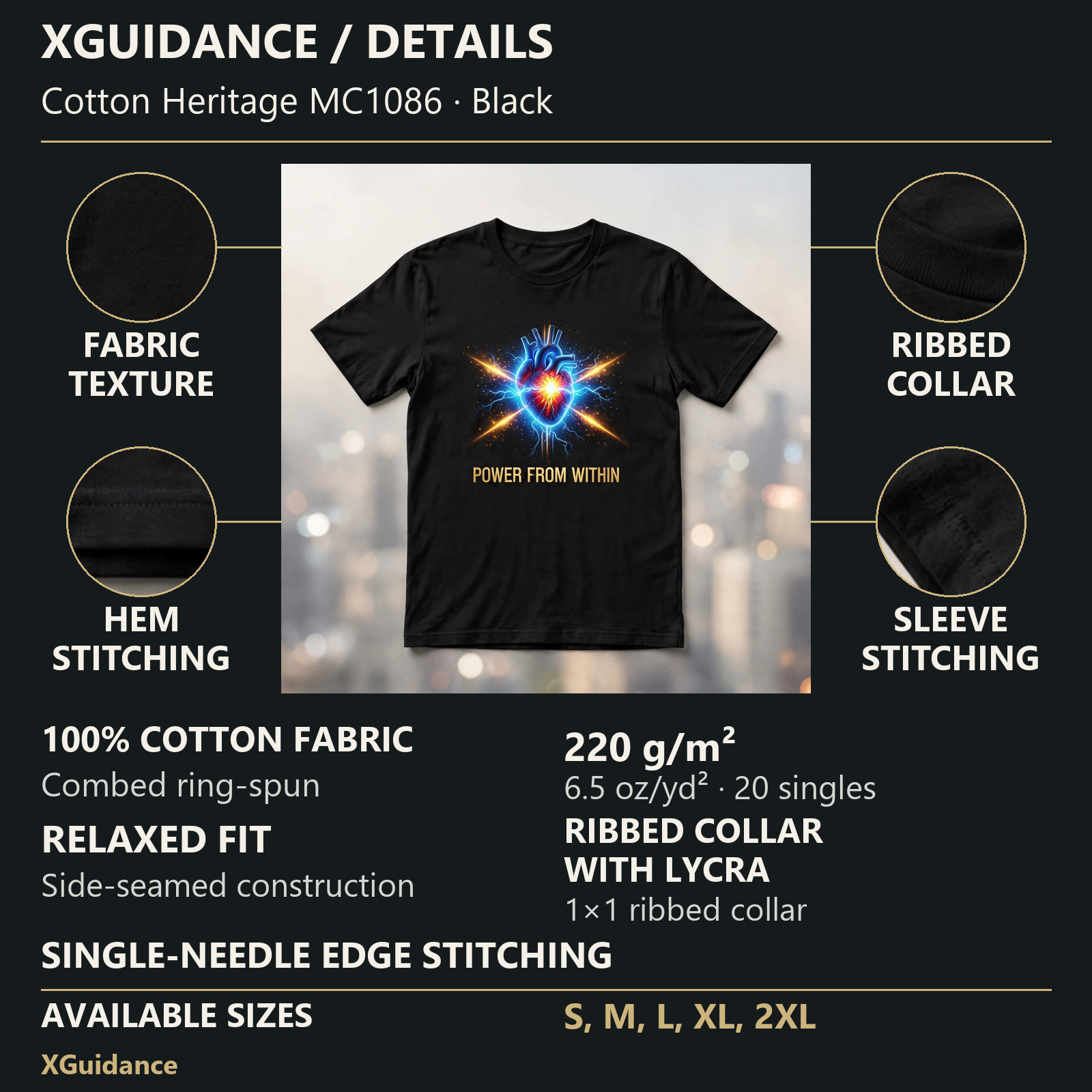 Power From Within Spiritual Awakening Graphic T-Shirt – XGuidance – product details and sizing