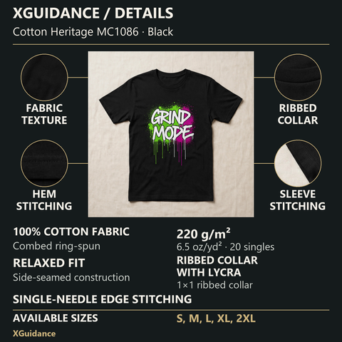 Grind Mode Hustle & Royalty Graphic T-Shirt – XGuidance – product details and sizing
