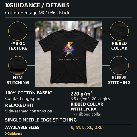 High Frequency Flow Spiritual Awakening Graphic T-Shirt – XGuidance – product details and sizing
