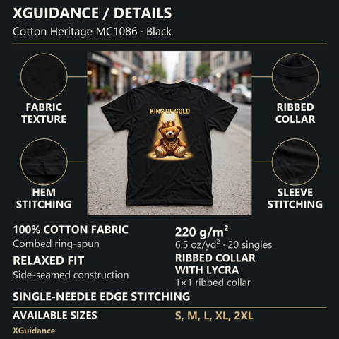 King of Gold Money Mindset Graphic T-Shirt – XGuidance – product details and sizing