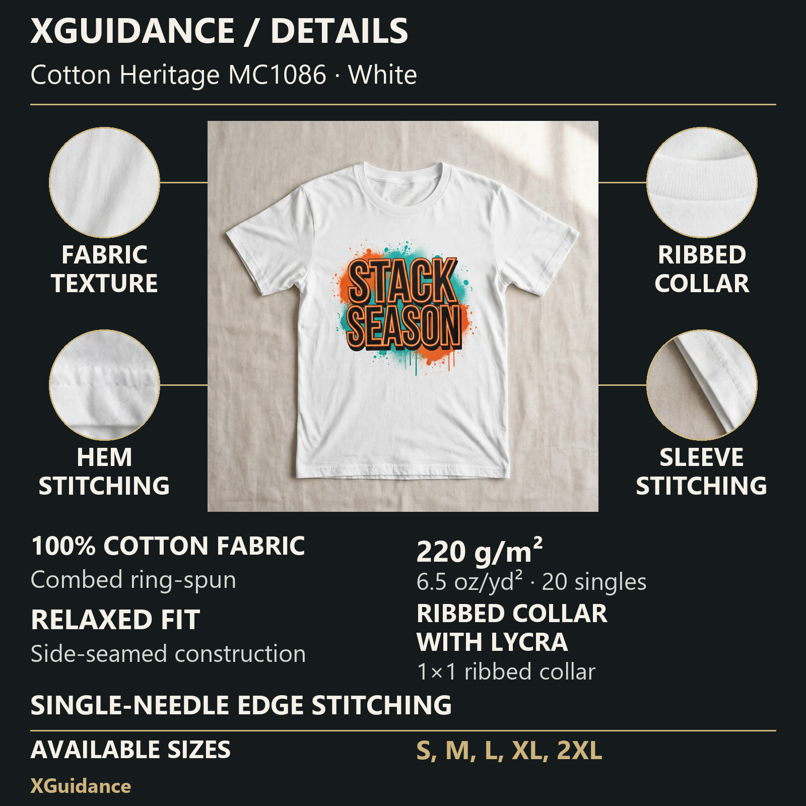 Stack Season Hustle & Royalty Graphic T-Shirt – XGuidance – product details and sizing