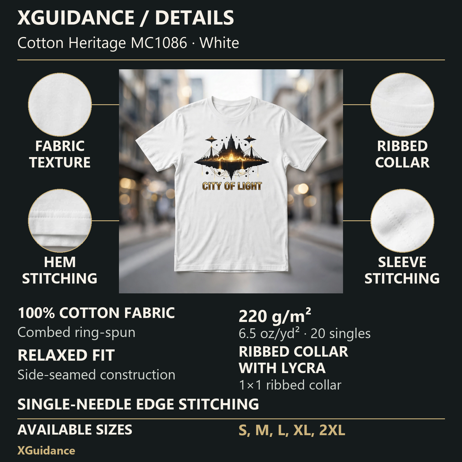 City of Light Spiritual Awakening Graphic T-Shirt – XGuidance – product details and sizing