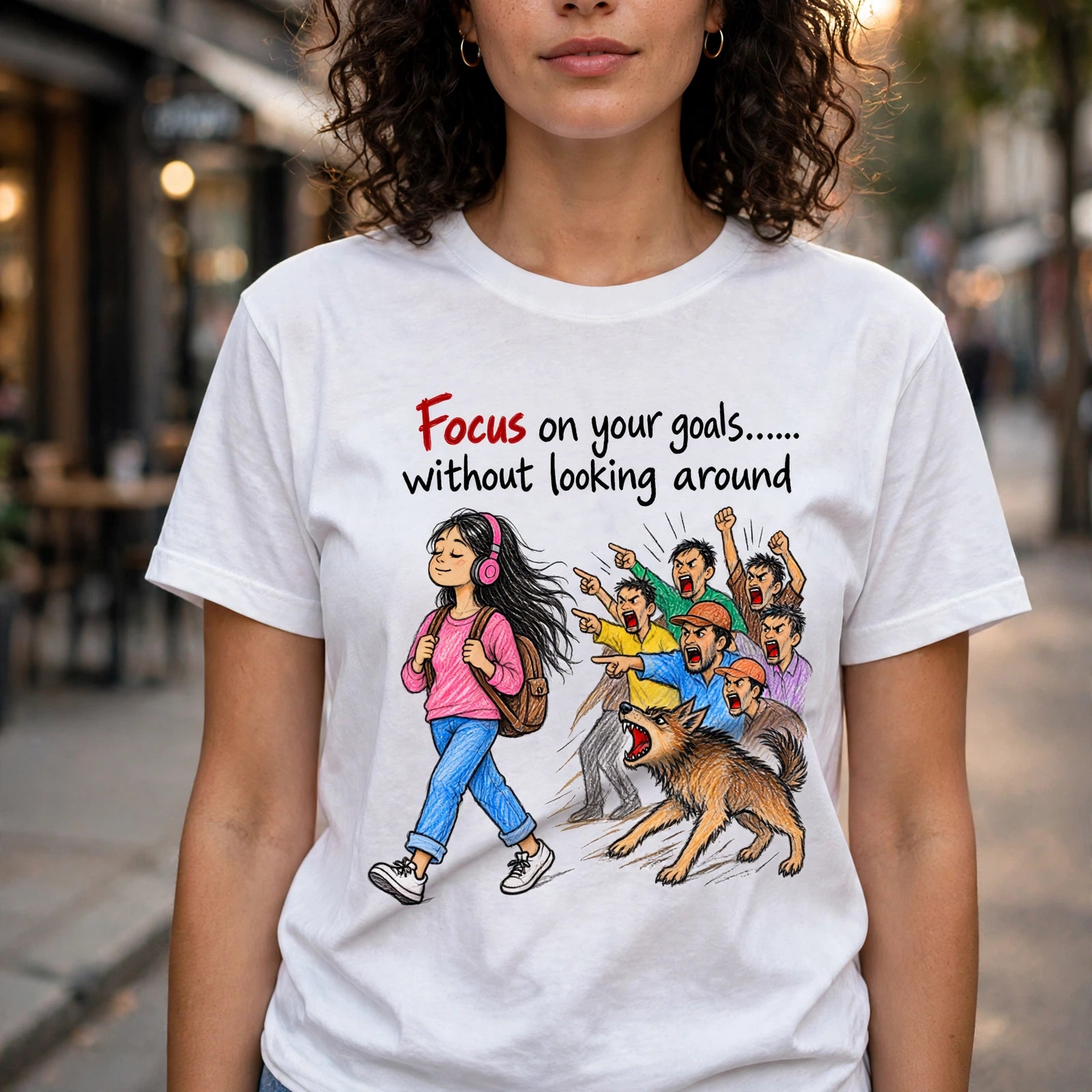 Focus on Your Goals Motivational Quote T-Shirt – XGuidance – photo 3