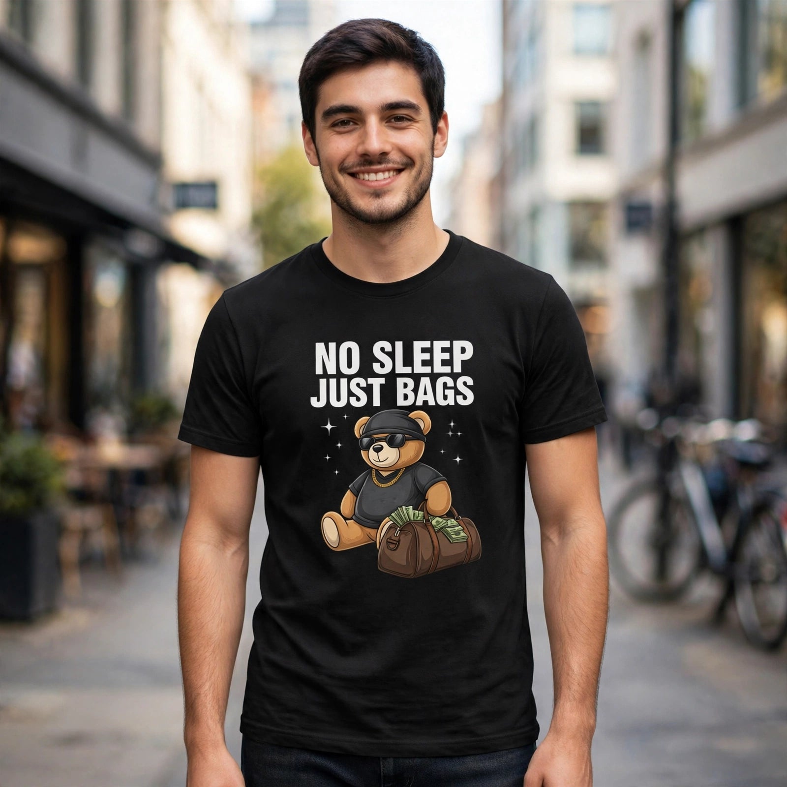 No Sleep Just Bags Money Mindset Graphic T-Shirt – XGuidance