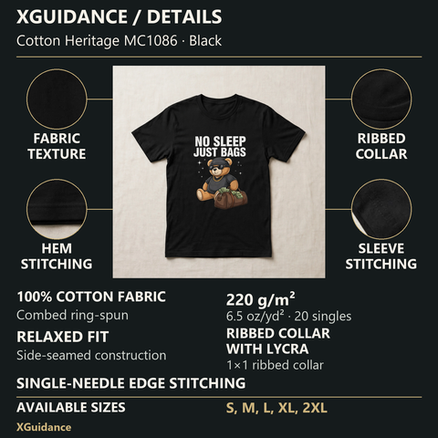 No Sleep Just Bags Money Mindset Graphic T-Shirt – XGuidance – product details and sizing
