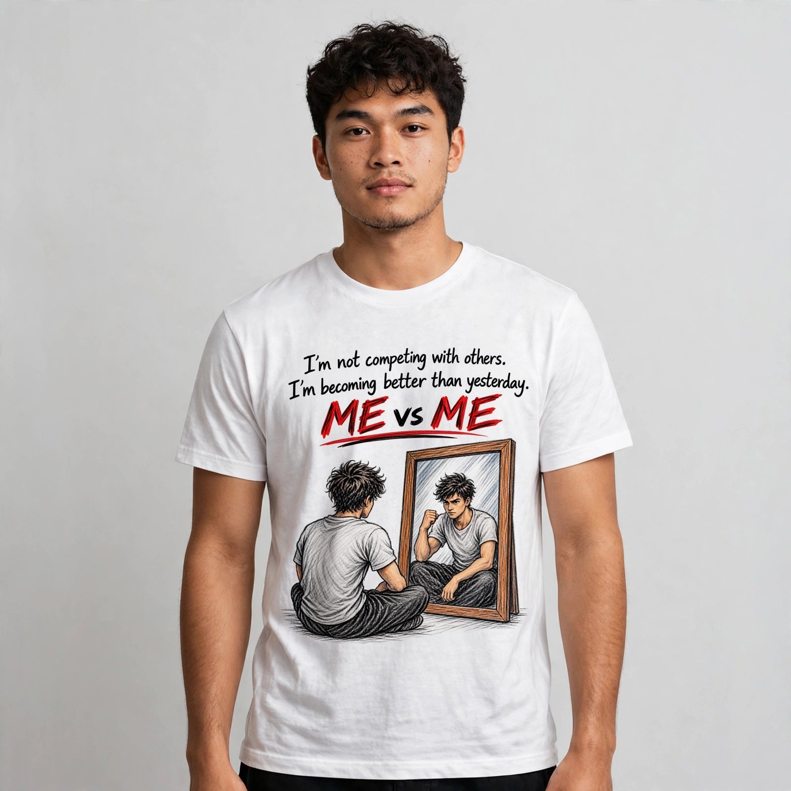 Me vs Me Motivational Quote T-Shirt – XGuidance