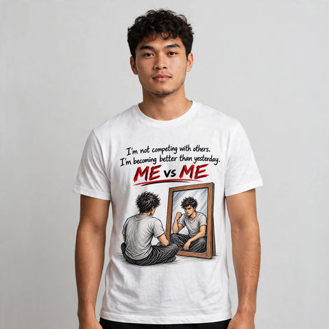 Me vs Me Motivational Quote T-Shirt – XGuidance