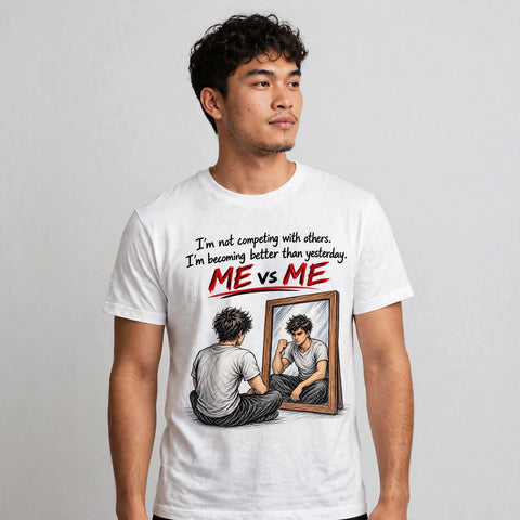 Me vs Me Motivational Quote T-Shirt – XGuidance – photo 2