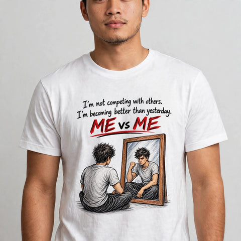 Me vs Me Motivational Quote T-Shirt – XGuidance – photo 3