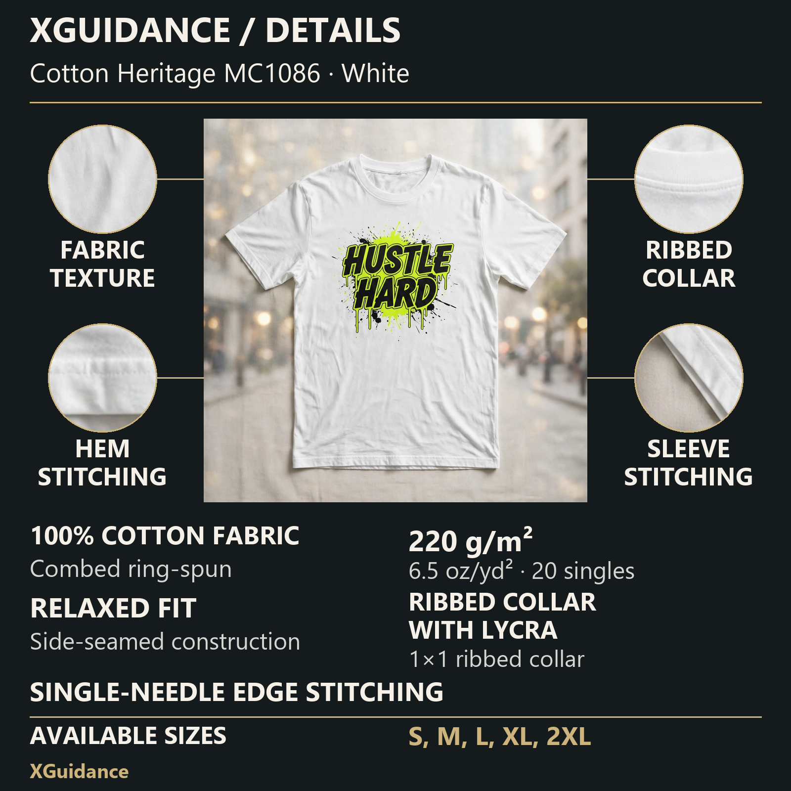 Hustle Hard Hustle & Royalty Graphic T-Shirt – XGuidance – product details and sizing