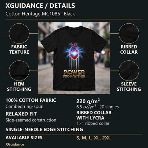 Power From Within II Spiritual Awakening Graphic T-Shirt – XGuidance – product details and sizing