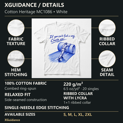 Create One Motivational Quote T-Shirt – XGuidance – product details and sizing