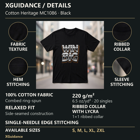 Win Big Hustle & Royalty Graphic T-Shirt – XGuidance – product details and sizing