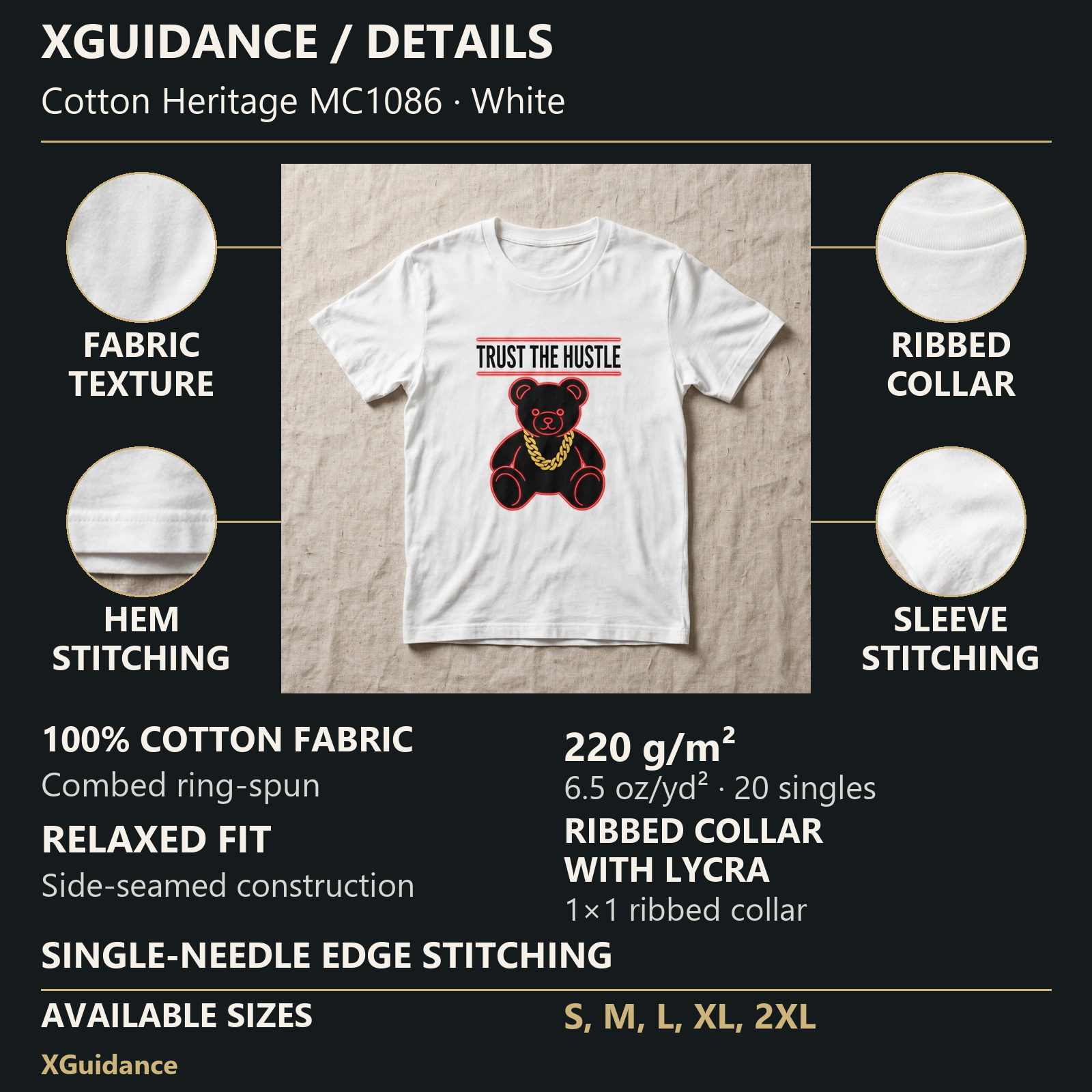 Trust the Hustle Money Mindset Graphic T-Shirt – XGuidance – product details and sizing