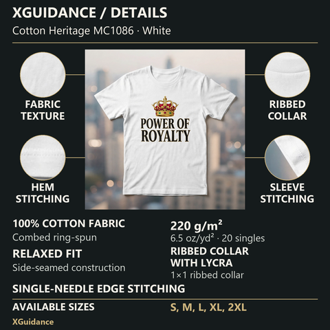Power of Royalty Hustle & Royalty Graphic T-Shirt – XGuidance – product details and sizing
