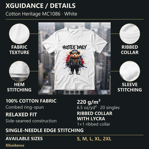 Hustle Daily Money Mindset Graphic T-Shirt – XGuidance – product details and sizing