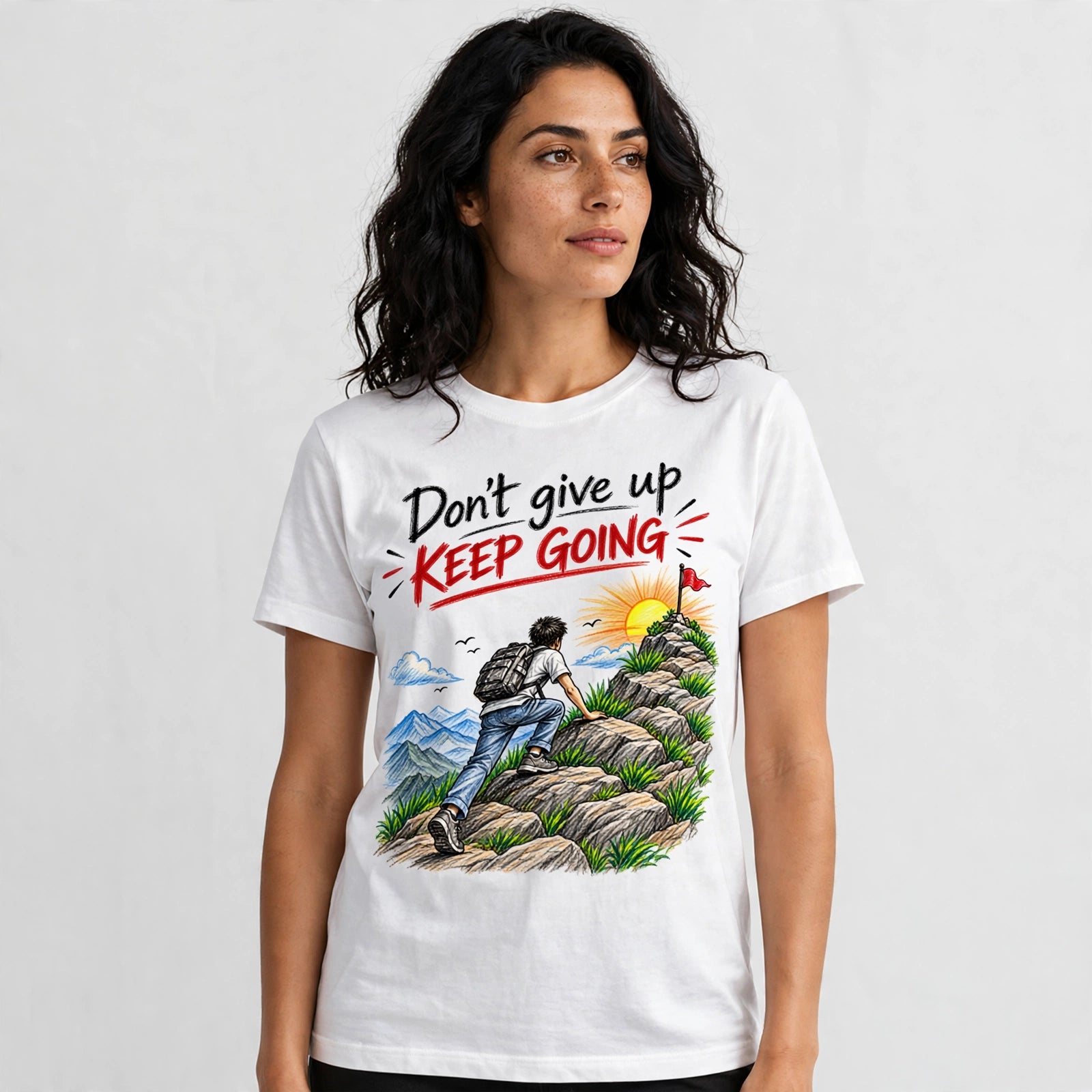 Don't Give Up Keep Going Motivational Quote T-Shirt – XGuidance