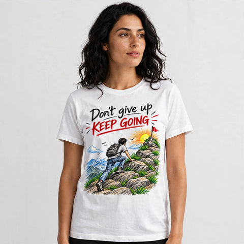 Don't Give Up Keep Going Motivational Quote T-Shirt – XGuidance