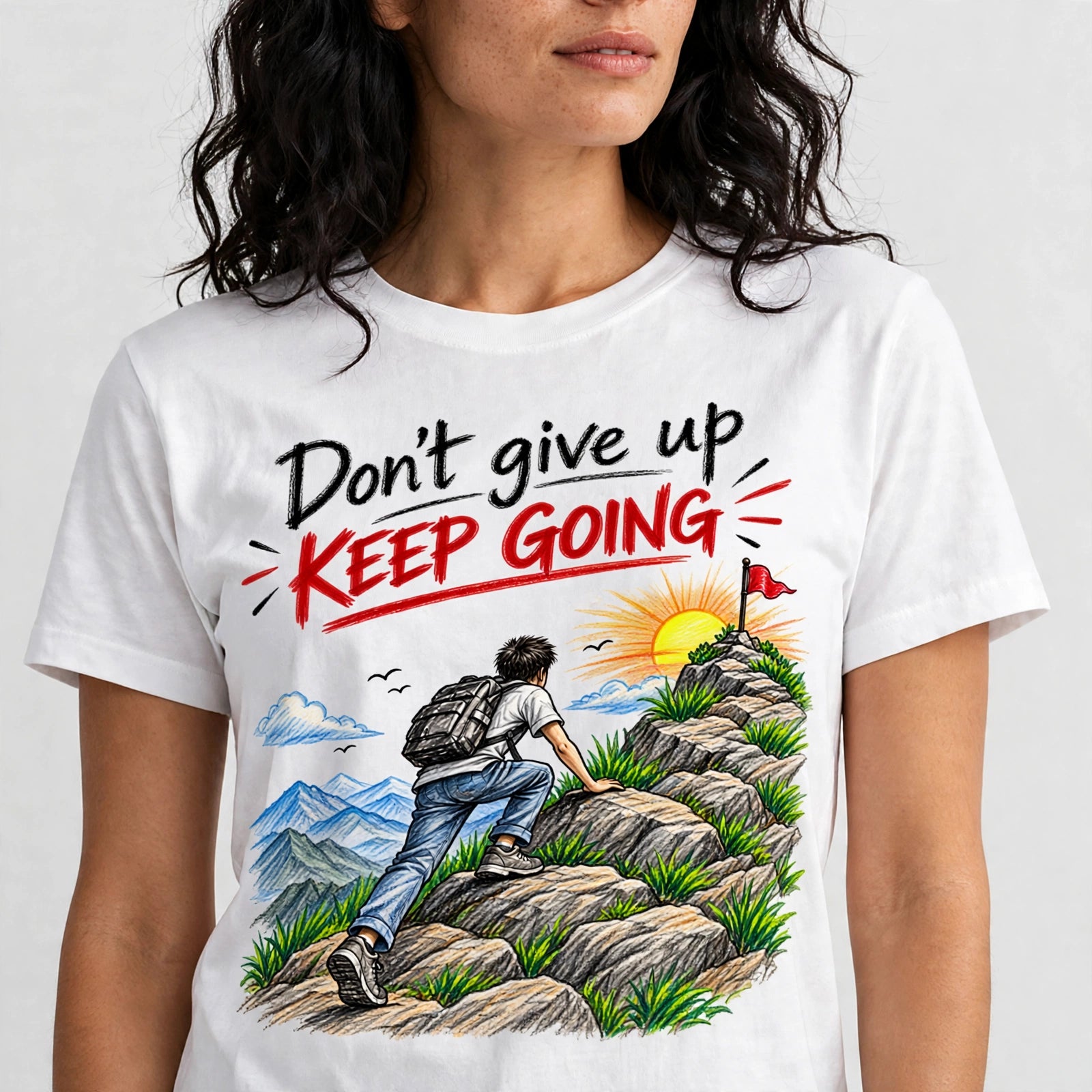 Don't Give Up Keep Going Motivational Quote T-Shirt – XGuidance – photo 3