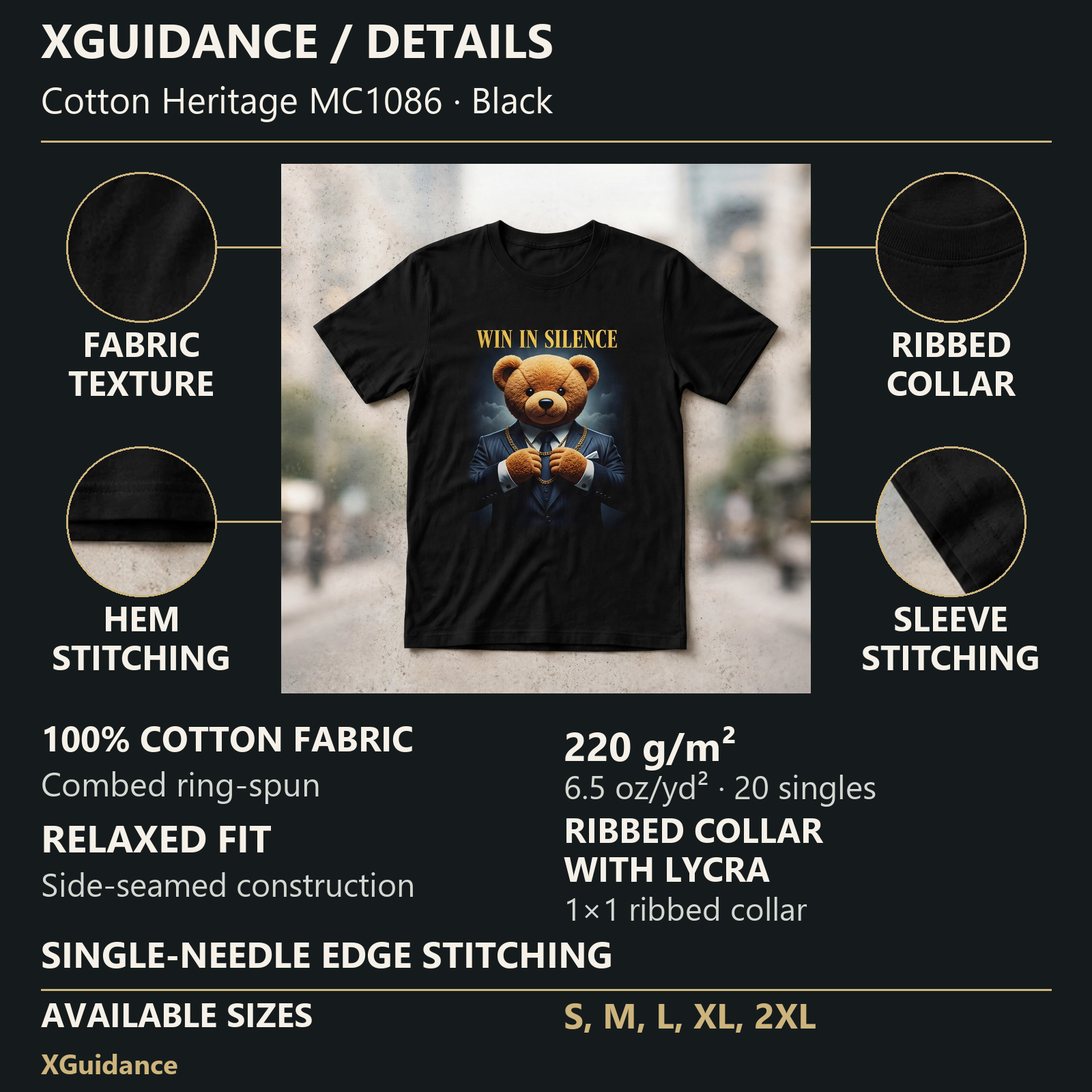 Win in Silence Money Mindset Graphic T-Shirt – XGuidance – product details and sizing