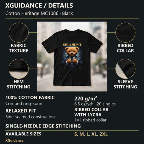 Win in Silence Money Mindset Graphic T-Shirt – XGuidance – product details and sizing