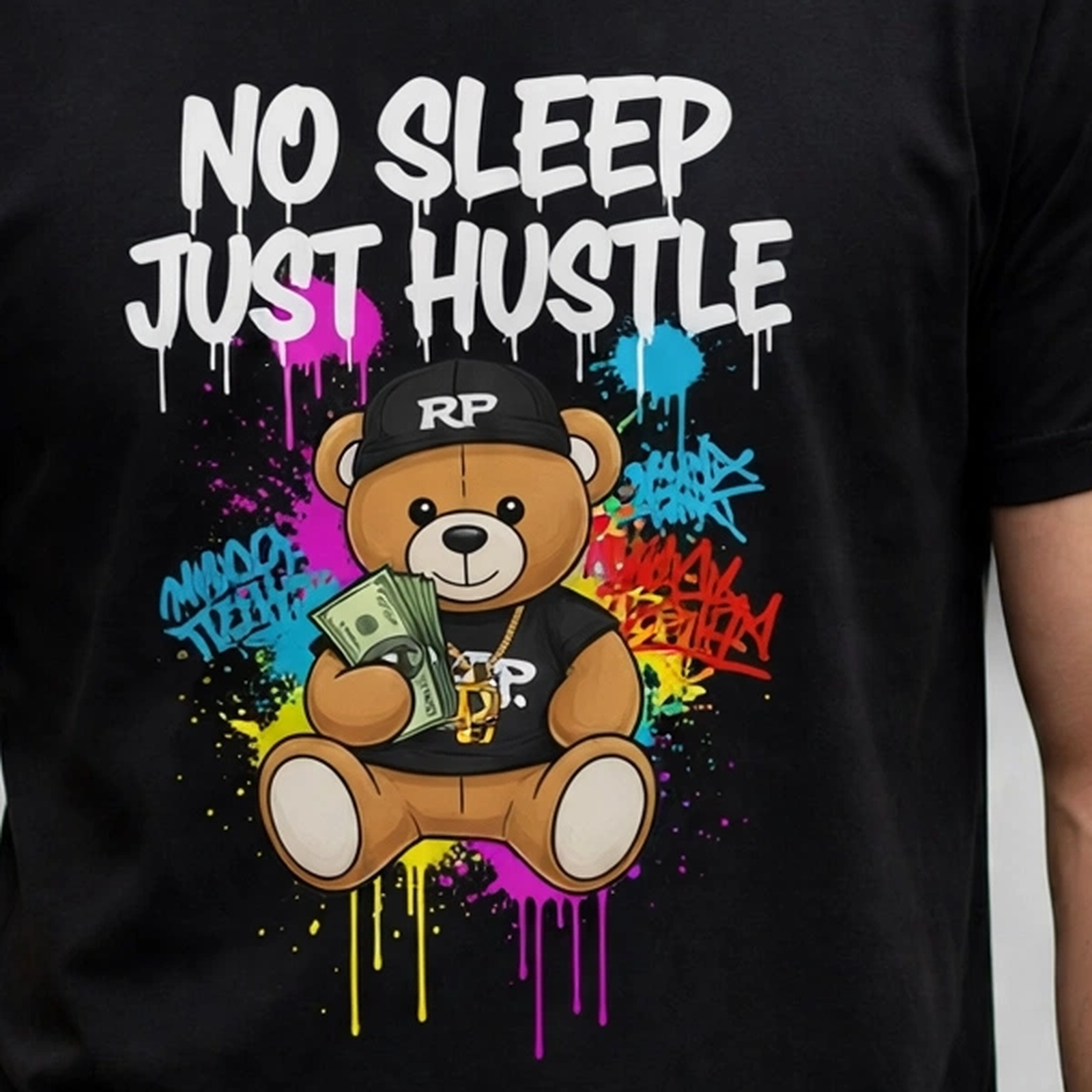 No Sleep Just Hustle Money Mindset Graphic T-Shirt – XGuidance – photo 3