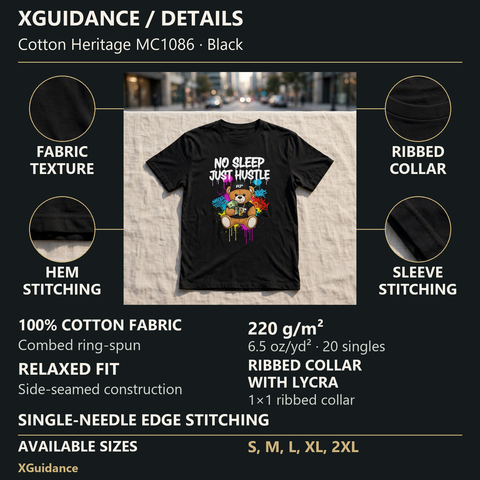 No Sleep Just Hustle Money Mindset Graphic T-Shirt – XGuidance – product details and sizing