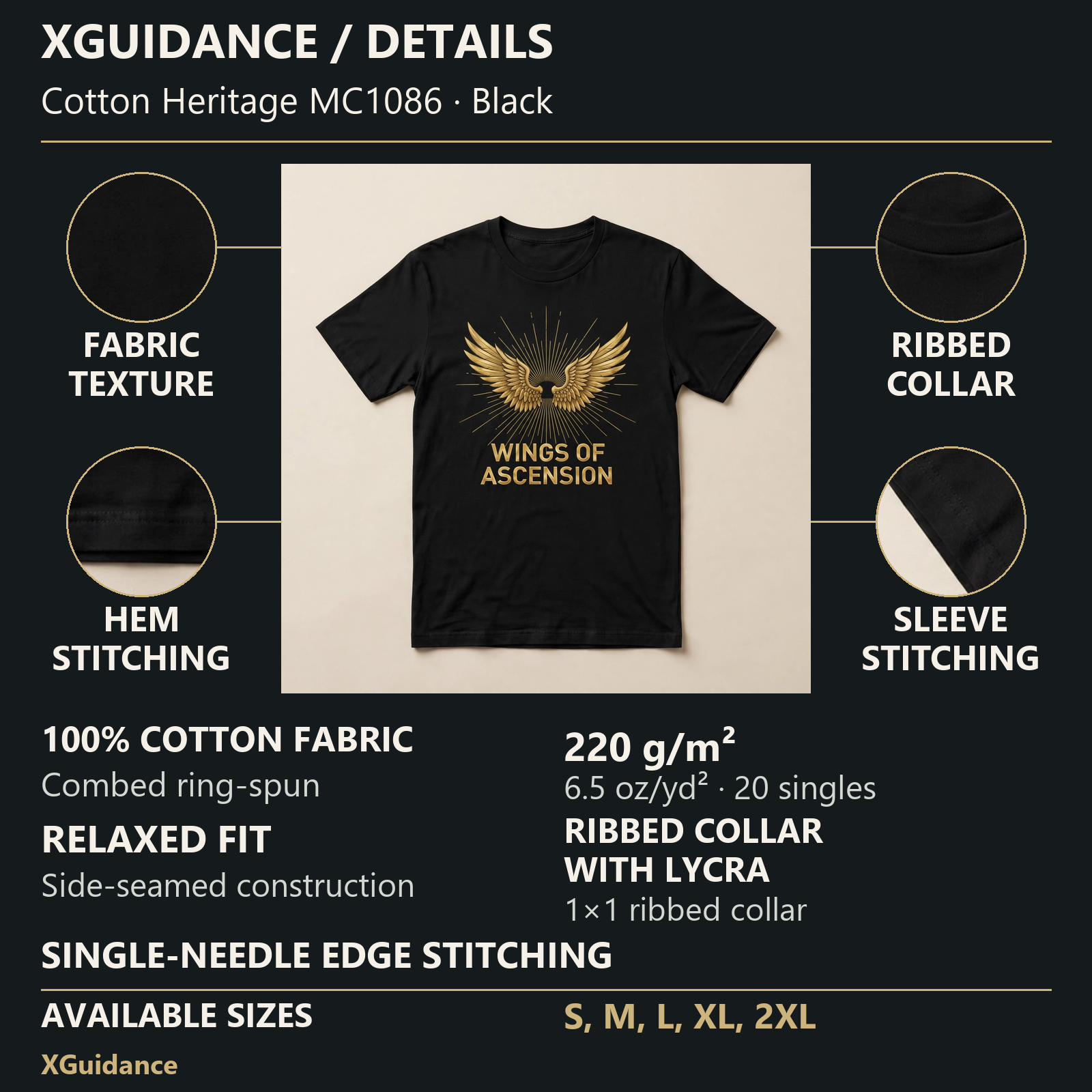 Wings of Ascension Spiritual Awakening Graphic T-Shirt – XGuidance – product details and sizing