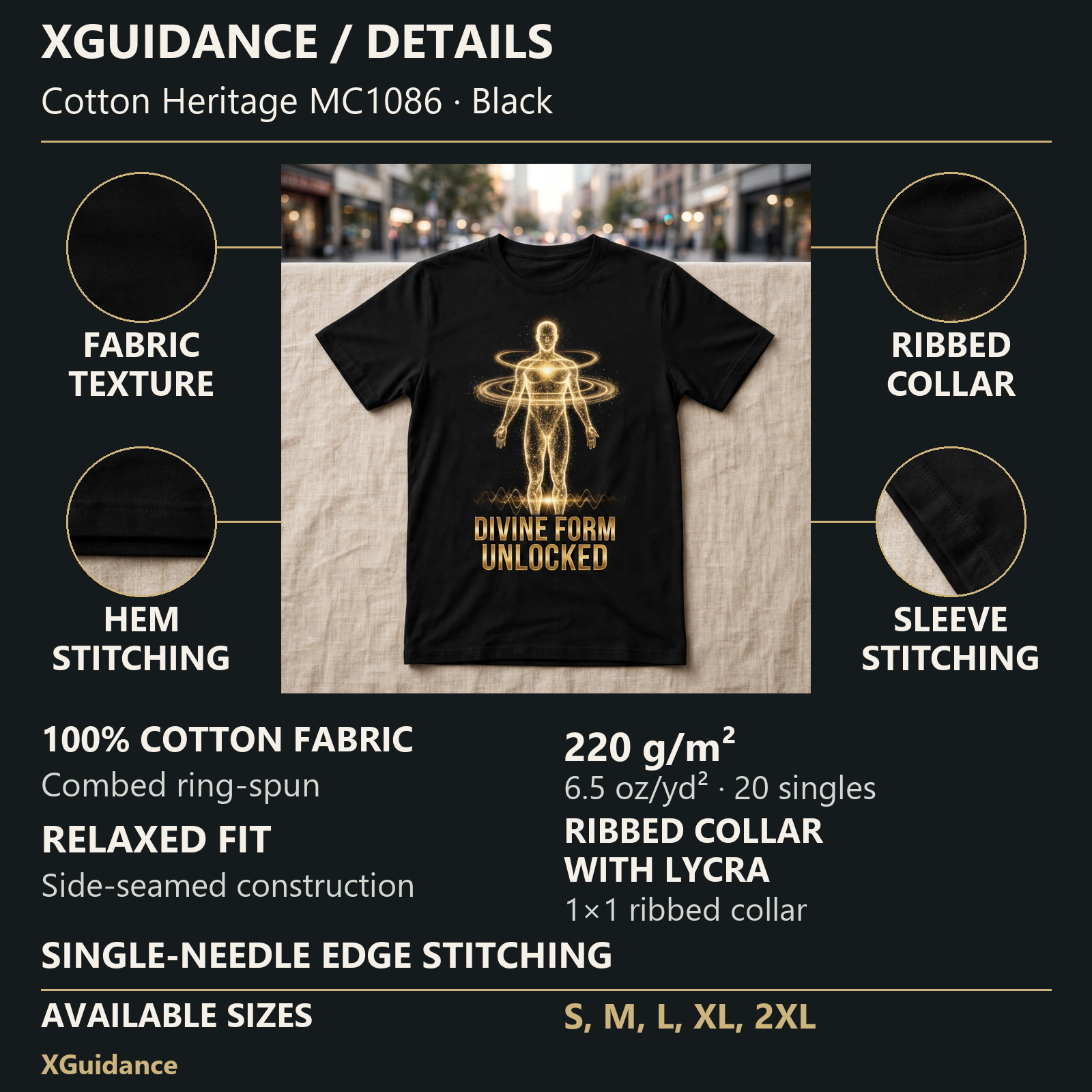 Divine Form Unlocked Spiritual Awakening Graphic T-Shirt – XGuidance – product details and sizing