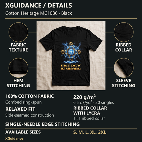 Energy in Motion Spiritual Awakening Graphic T-Shirt – XGuidance – product details and sizing