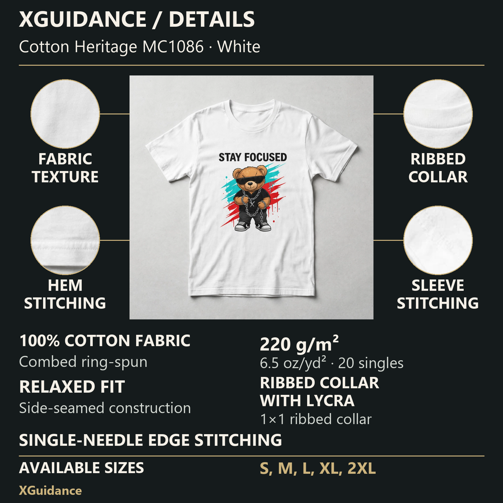 Stay Focused Money Mindset Graphic T-Shirt – XGuidance – product details and sizing