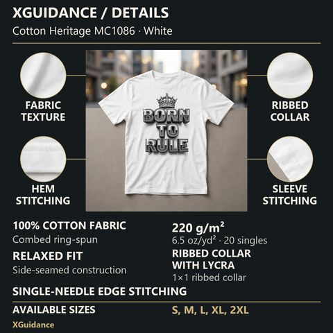 Born to Rule Hustle & Royalty Graphic T-Shirt – XGuidance – product details and sizing
