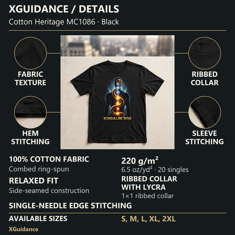 Kundalini Rise Spiritual Awakening Graphic T-Shirt – XGuidance – product details and sizing