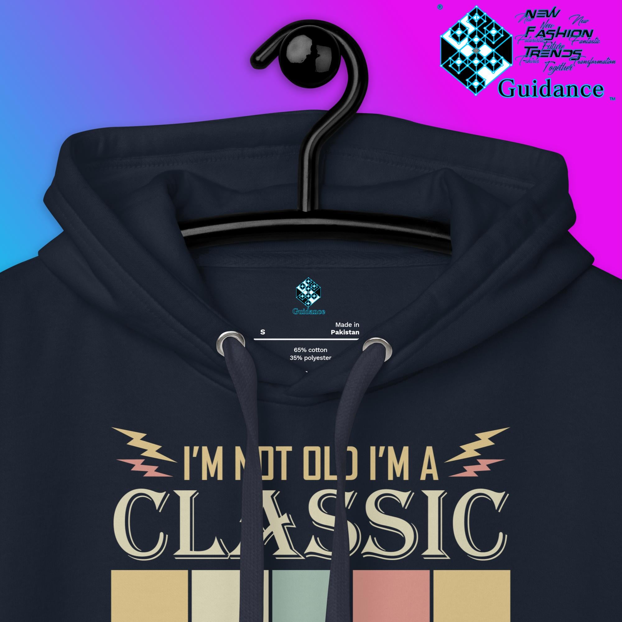 1969 Classic Hoodie with Vintage Retro Car Design by XGuidance Black 19