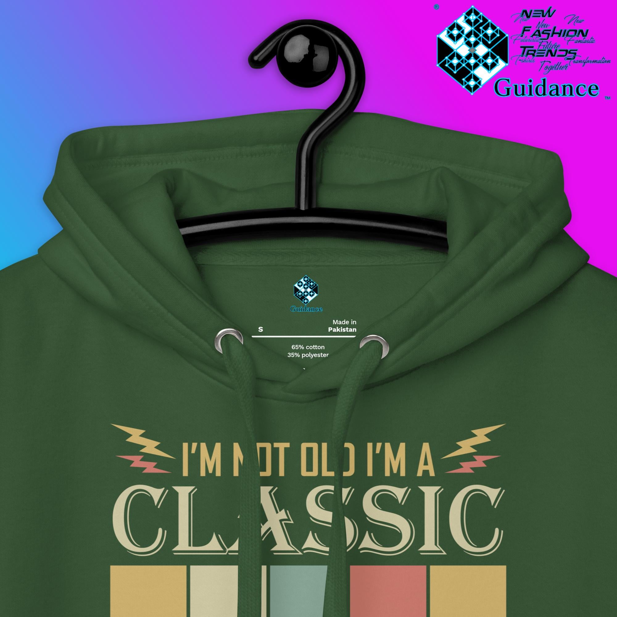 1969 Classic Hoodie with Vintage Retro Car Design by XGuidance Black 23