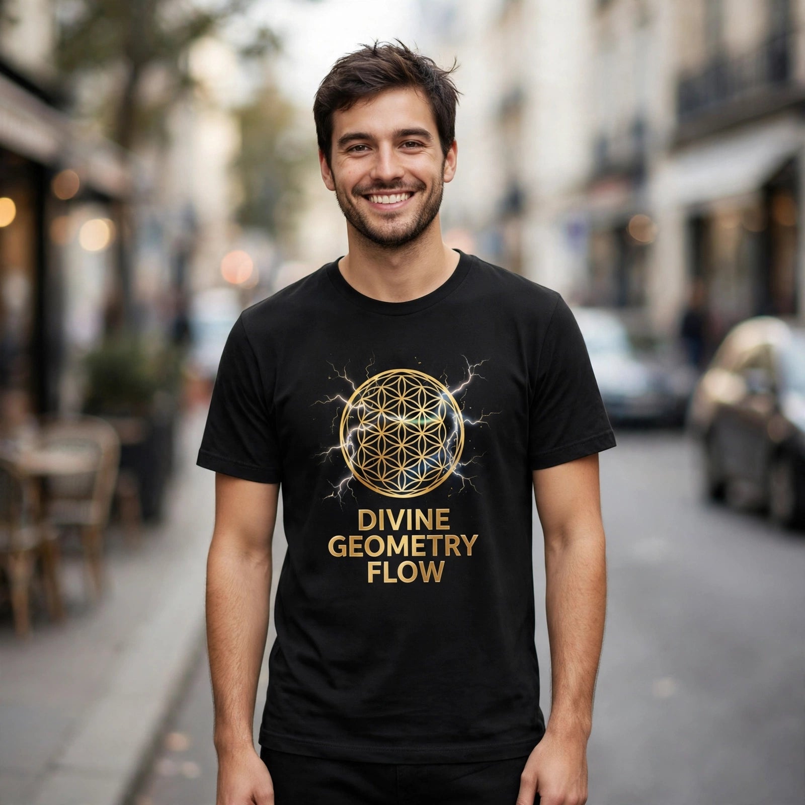 Divine Geometry Flow Spiritual Awakening Graphic T-Shirt – XGuidance