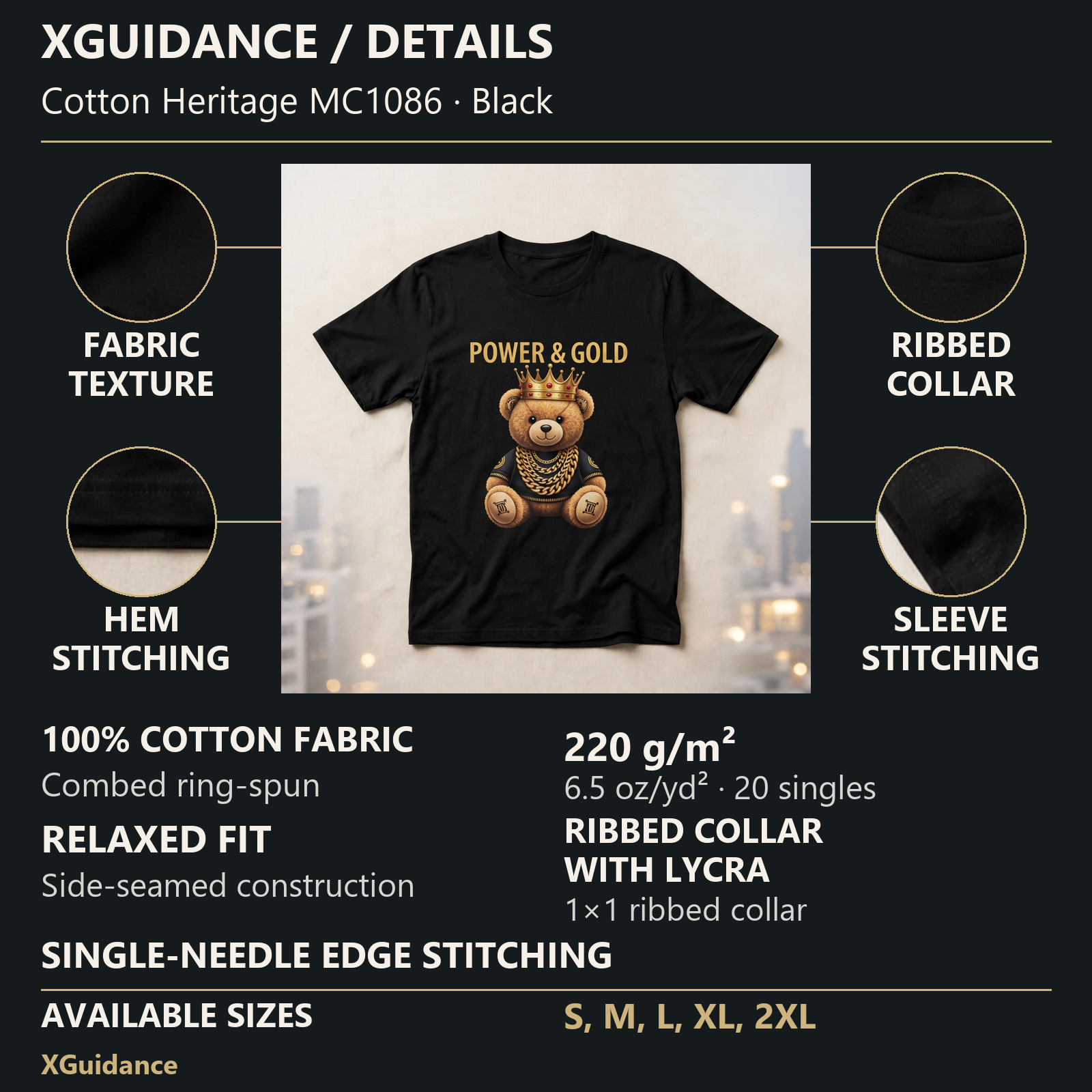 Power & Gold Money Mindset Graphic T-Shirt – XGuidance – product details and sizing