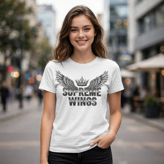 Supreme Wings Hustle & Royalty Graphic T-Shirt – XGuidance