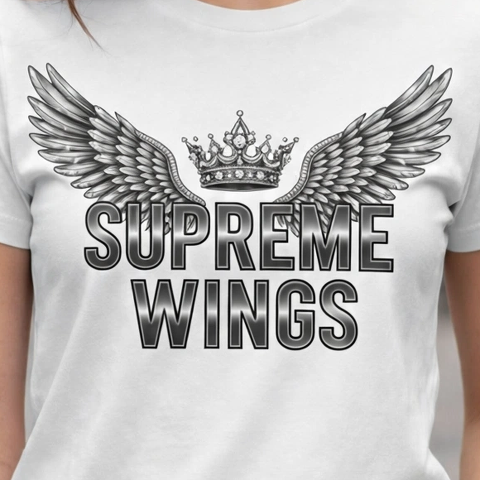 Supreme Wings Hustle & Royalty Graphic T-Shirt – XGuidance – photo 3