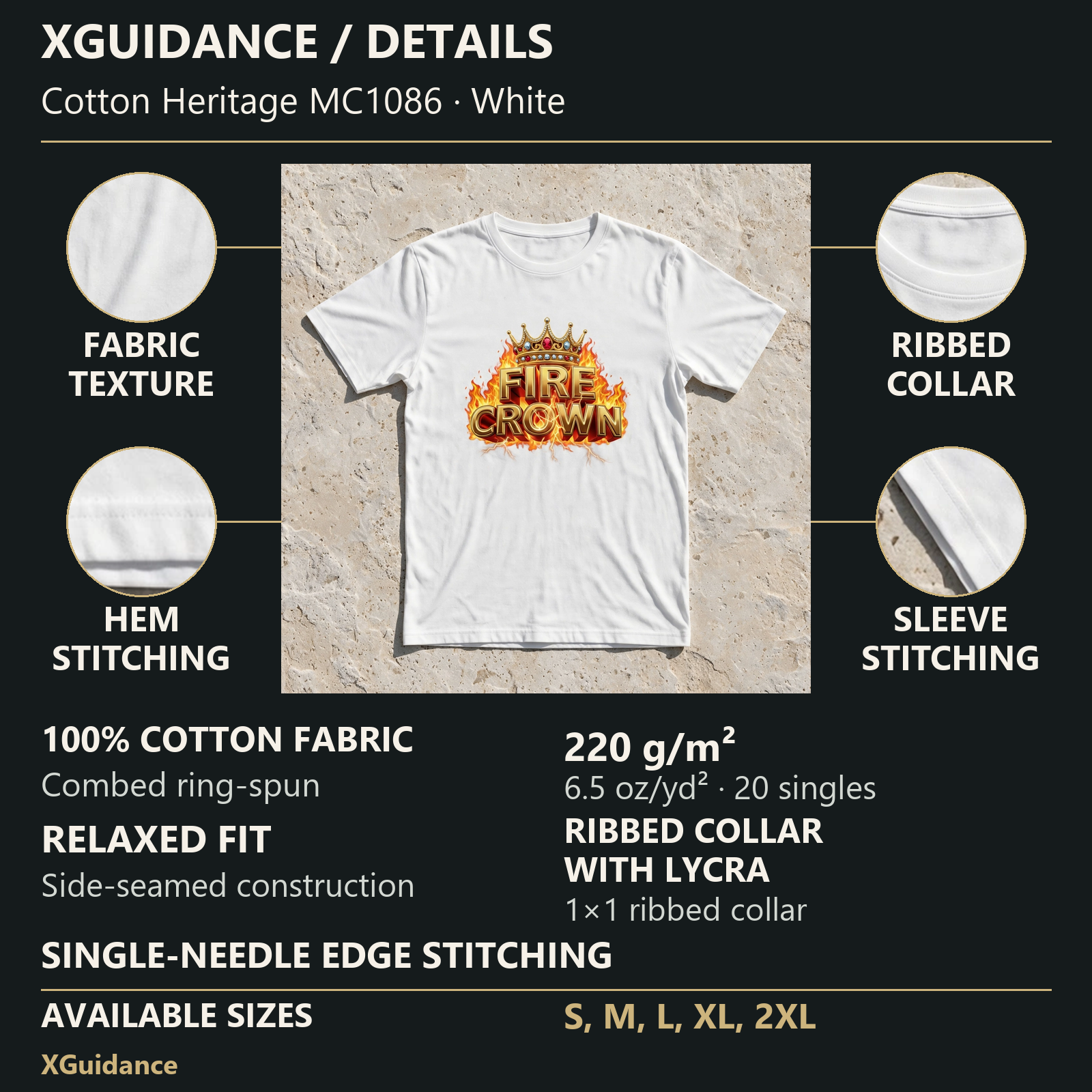 Fire Crown Hustle & Royalty Graphic T-Shirt – XGuidance – product details and sizing